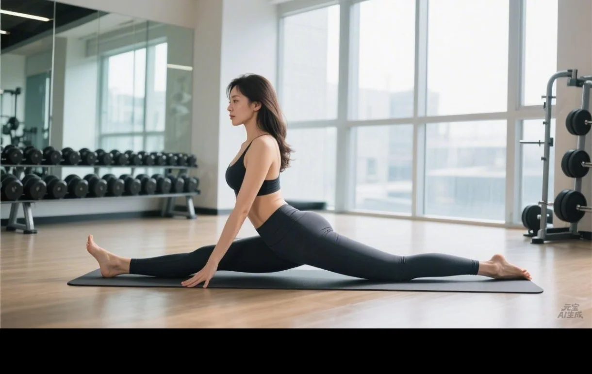 健身房的一字马人妻