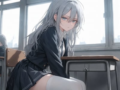 毒舌白毛美人上课帮我足交